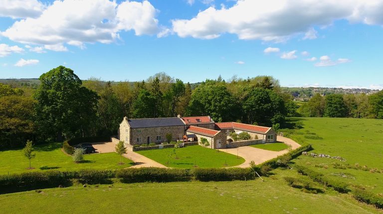 Aerial view of Holly House Farm in Richmond, North Yorkshire.
