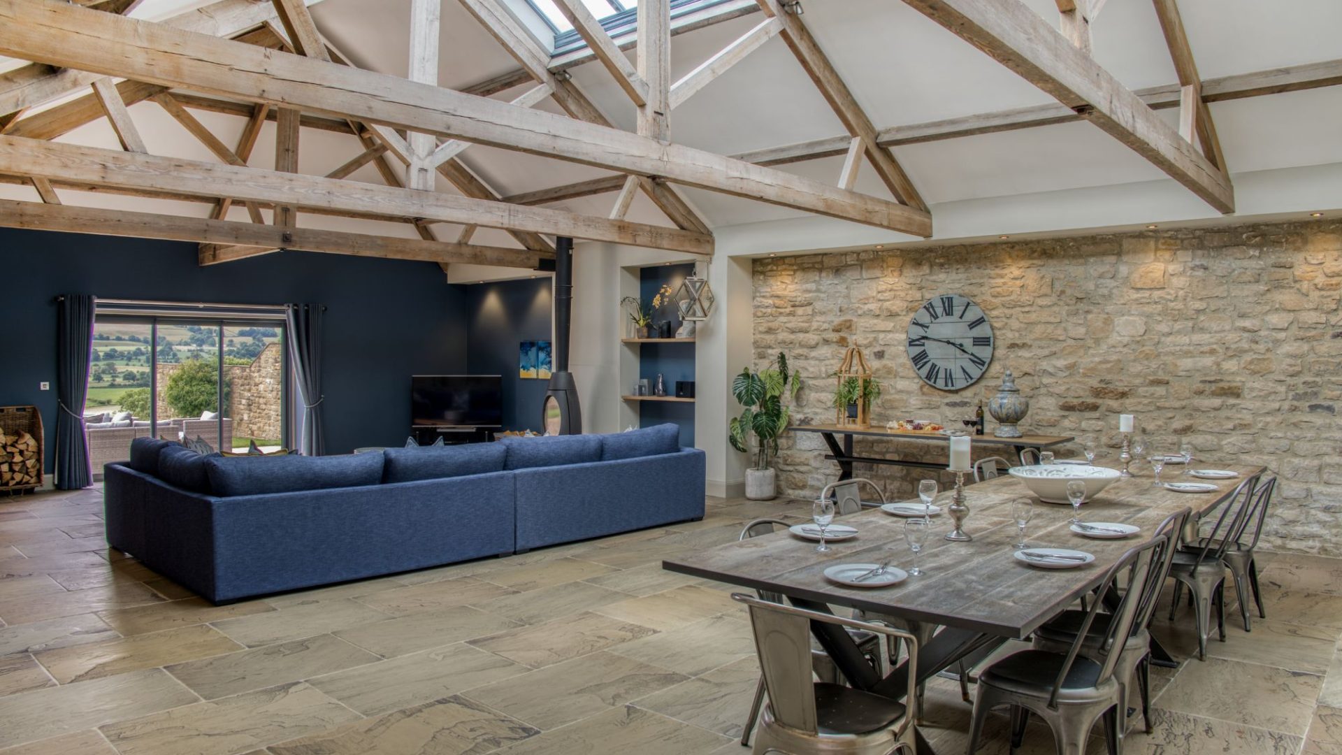 Large living space in Dexter cottage, a large holiday cottage in North Yorkshire.