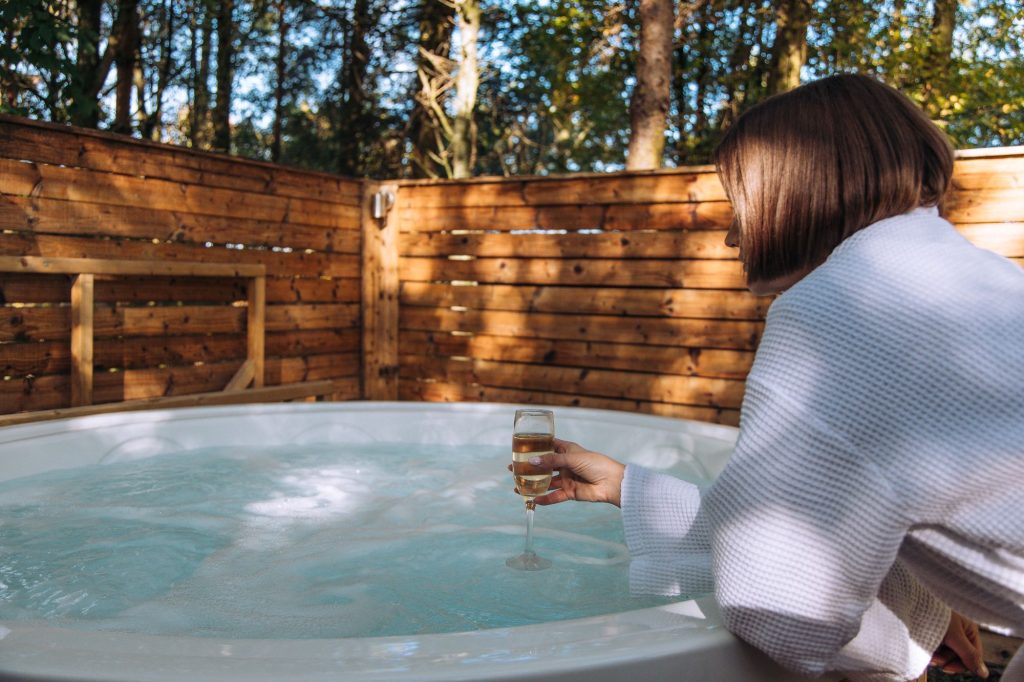 Hot tub lodge at Brompton Lakes in Yorkshire.