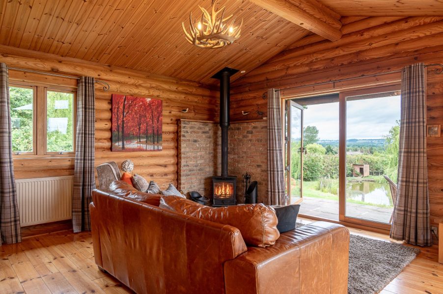 Lodge with hot tub