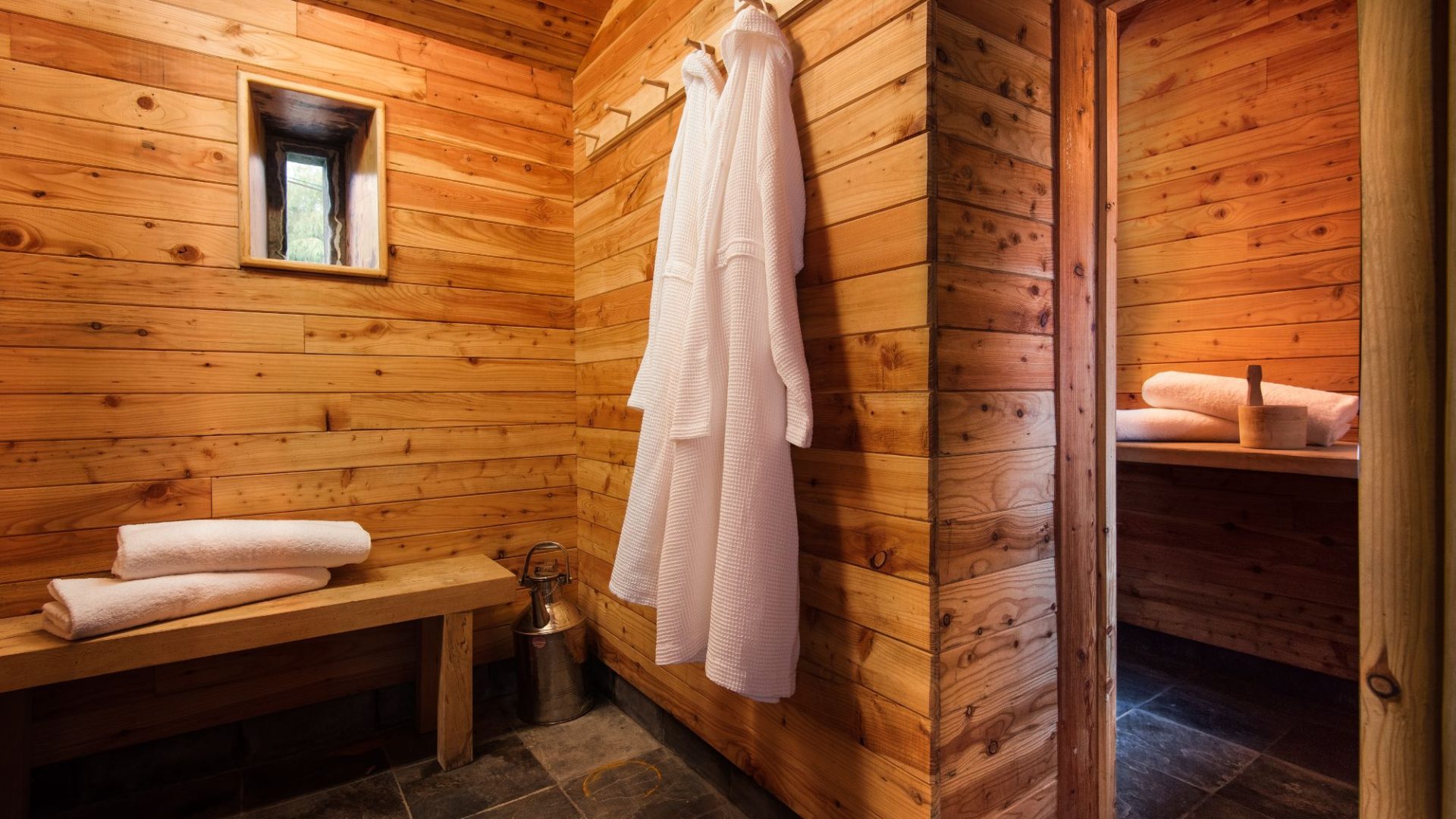 Sauna in a luxury holiday home in North Yorkshire