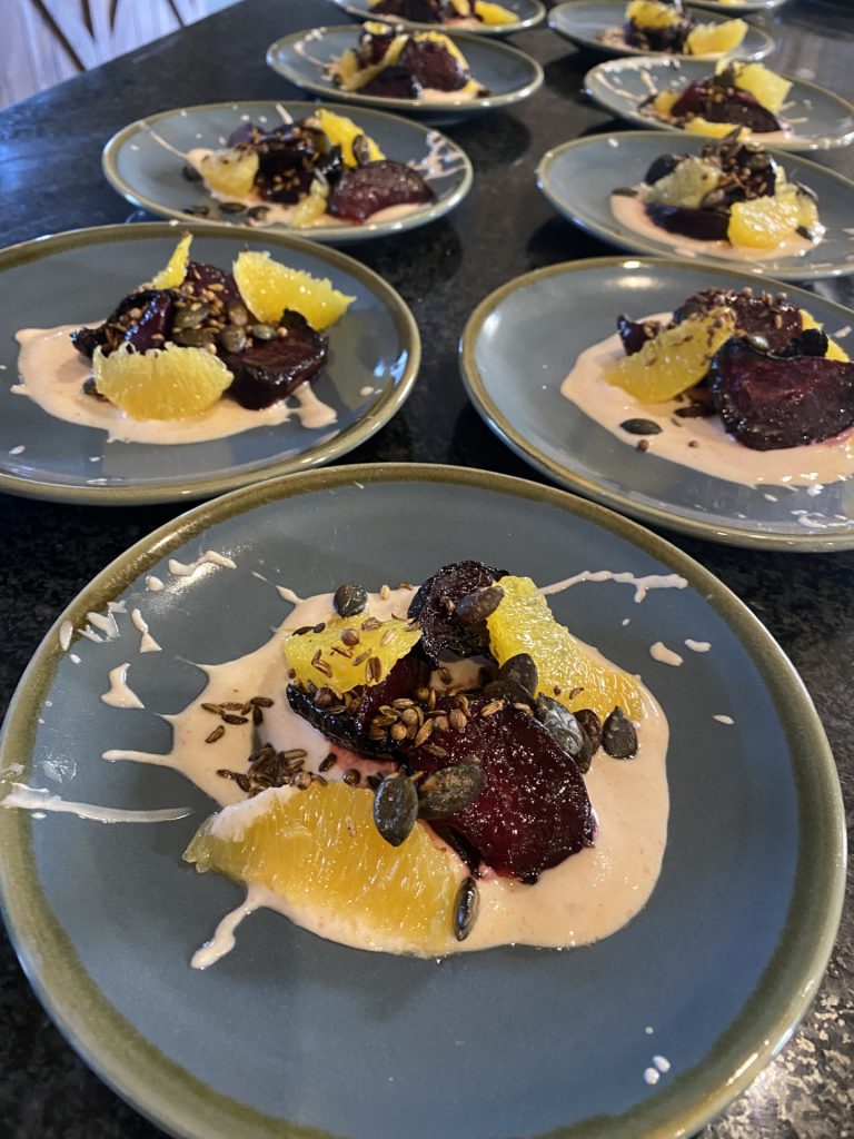 Beautifully bespoke dish prepared by Georgie our partner chef.