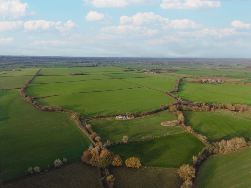 Aerial view of Whitwell Nook surrounded by open countryside in North Yorkshire.