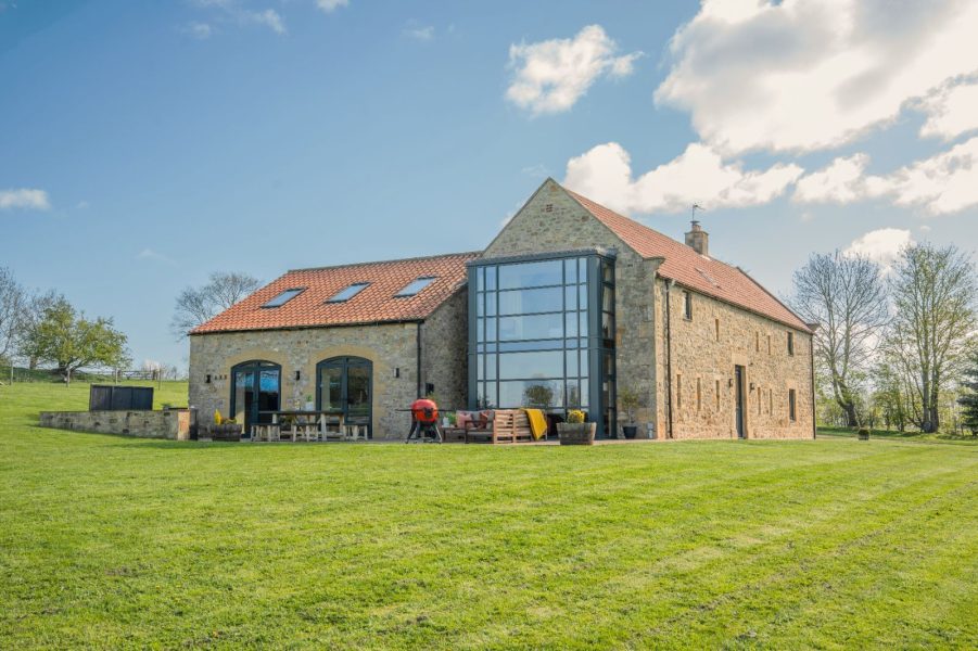 Exterior of Dragonfly, a large luxury holiday home in North Yorkshire.