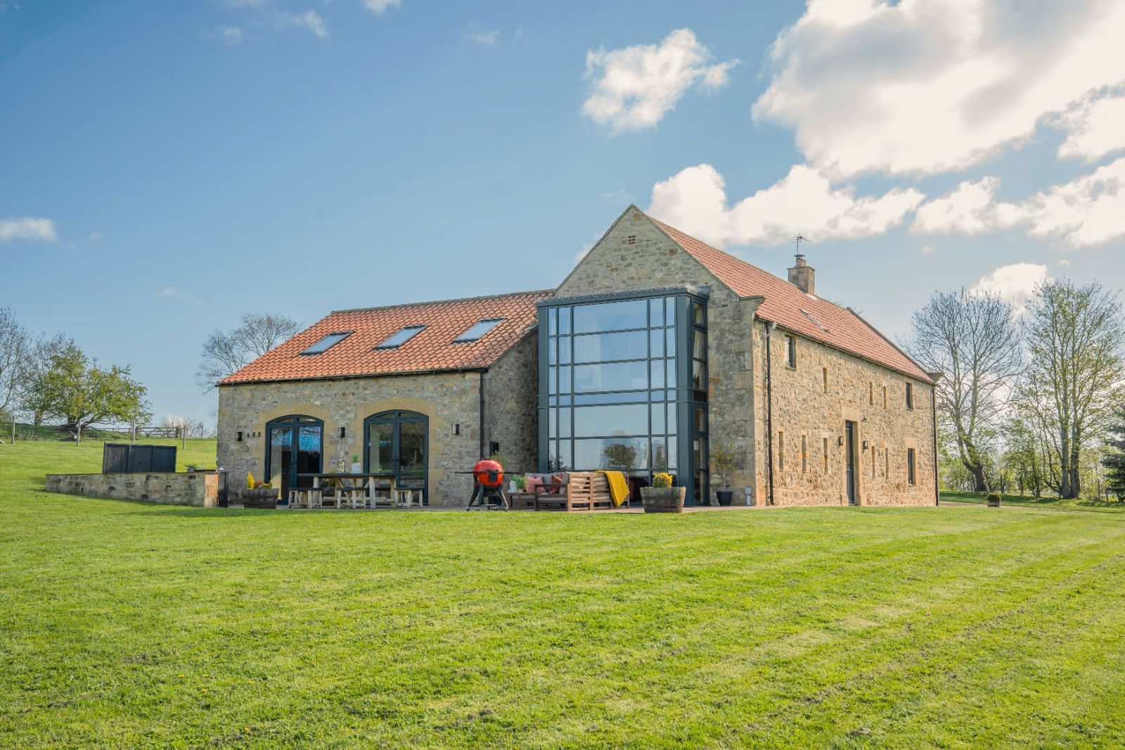 Exterior of Dragonfly, a large luxury holiday home in North Yorkshire.