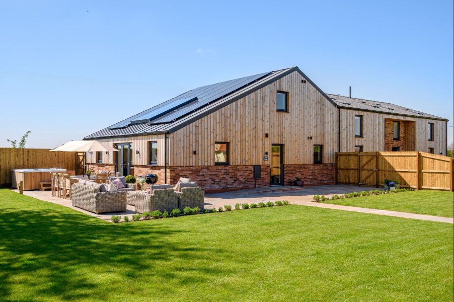 Exterior of The Big Green Barn, North Yorkshire. 