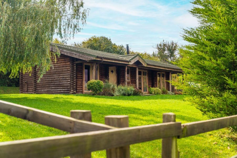 Exterior of Pivotal lodge at Sun Hill Lodges near Leyburn in North Yorkshire.