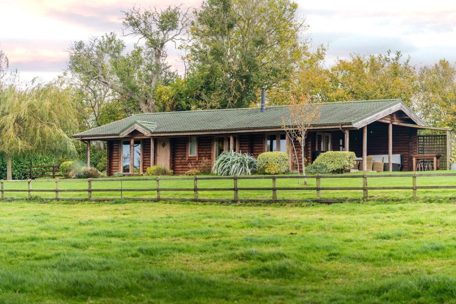 Exterior of Pivotal lodge at Sun Hill Lodges near Leyburn in North Yorkshire.