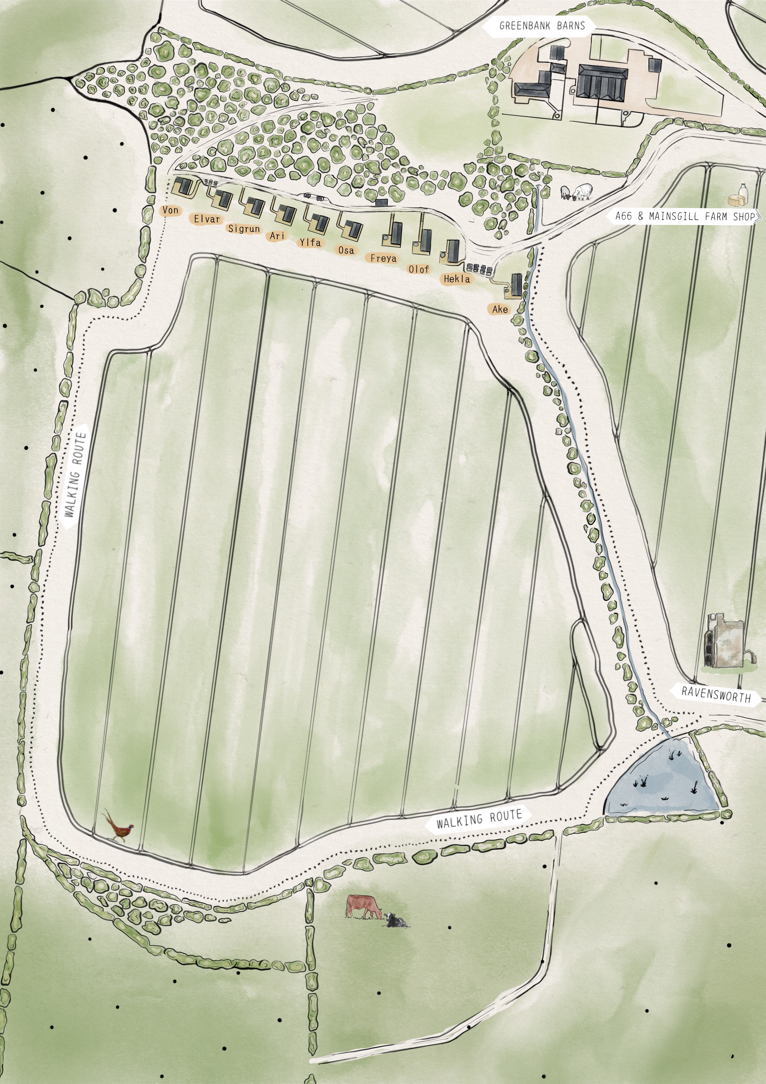 Site map of Greenbank Lodges in Yorkshire.