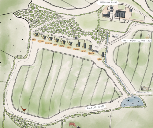Site map of Greenbank Lodges in Yorkshire.