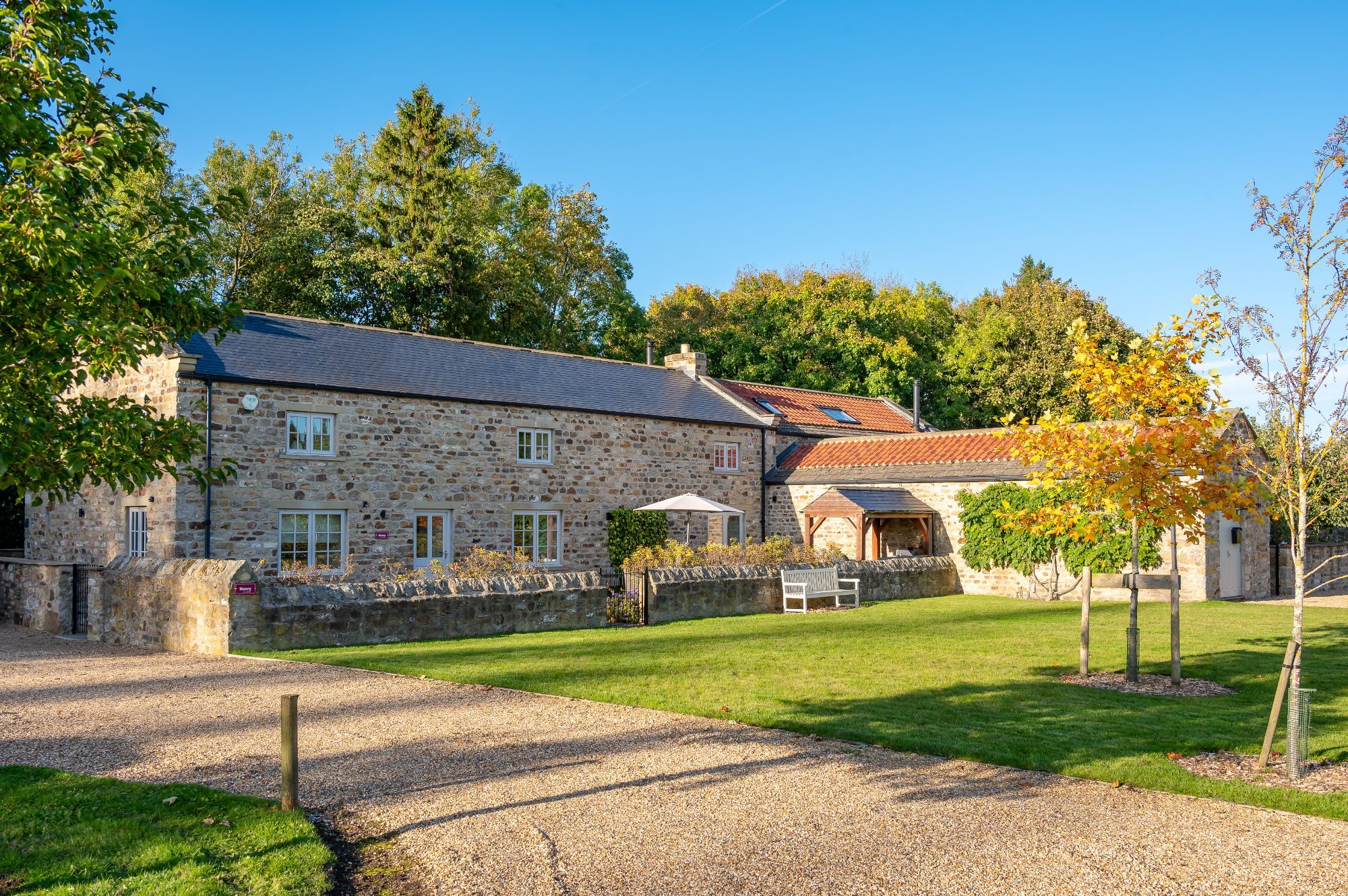 Outside of Henry cottage at Holly House Farm in North Yorkshire.